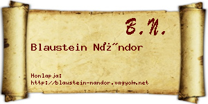 Blaustein Nándor névjegykártya